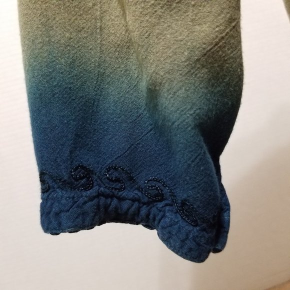 Geeta top Free Size dip dye ombre embroidered boho hippie crochet trim vintage? - Picture 11 of 15